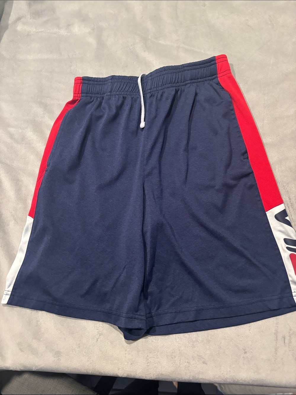 Fila Navy Athletic Shorts with Red and White Panels